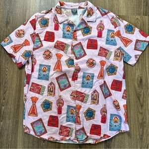 Cakeworthy‎ Harry Potter Honeydukes Button Up Short Sleeve Shirt Unisex XL Pink